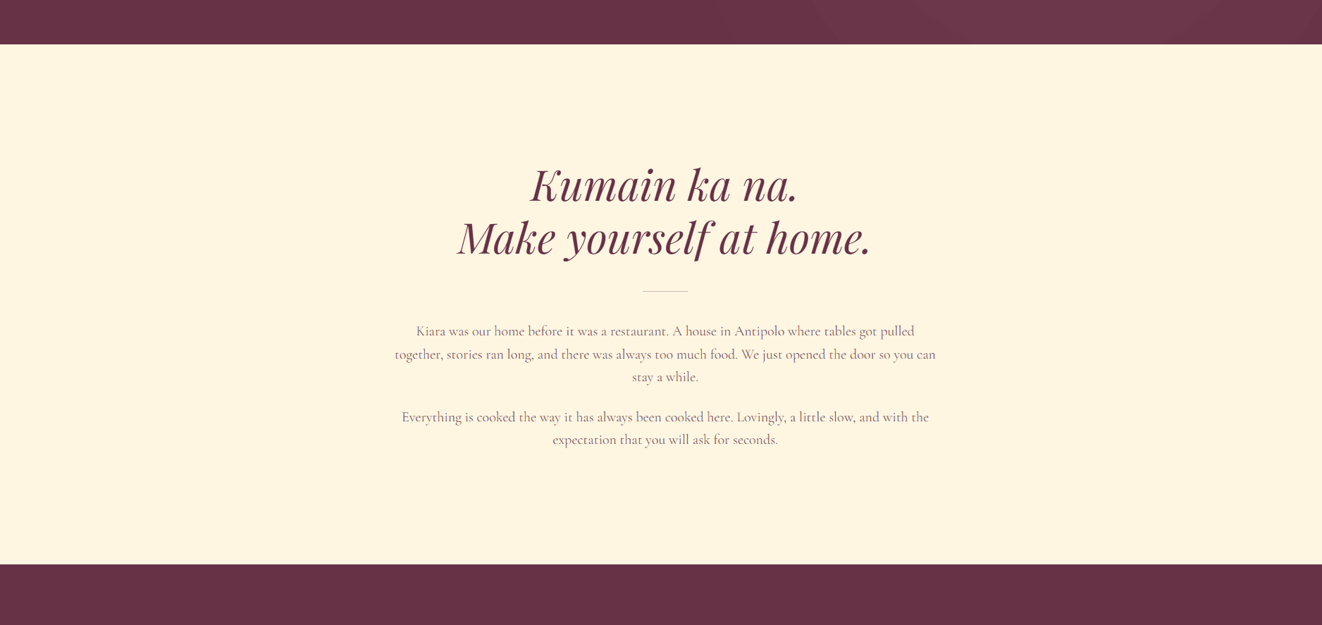 Kiara about section in cream