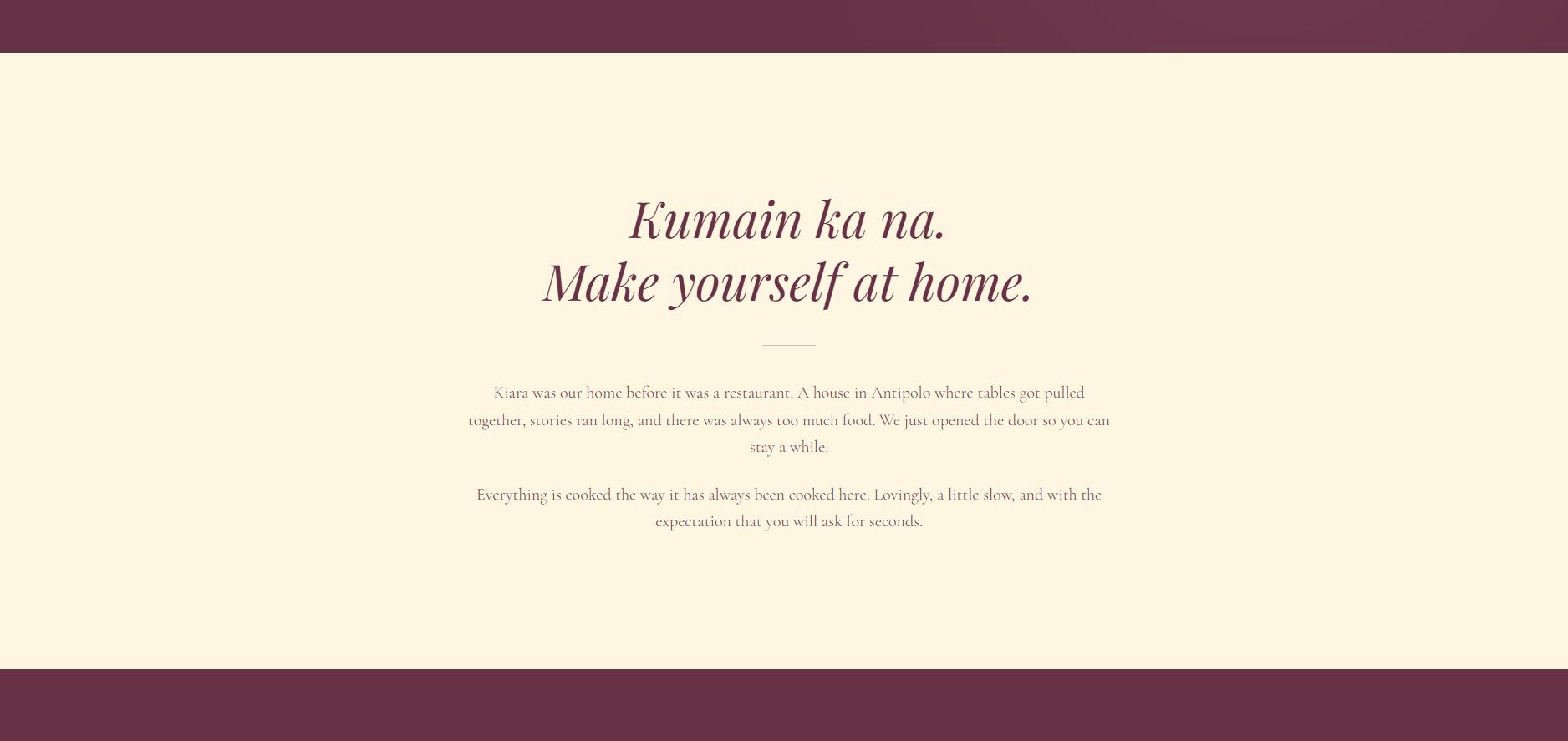 Kiara about section in cream